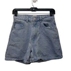 Princess Polly‎ Women's Size 8 High Waisted Light Wash Denim Shorts Casual